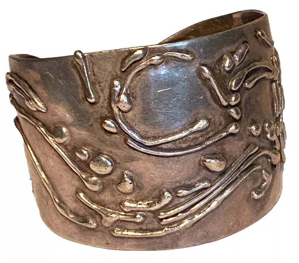 LARGE SILVER STUDIO ARTISAN REPOUSSÉ BRUTALIST MO… - image 16