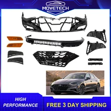 Complete Front Bumper Cover Upper Grille Set For 2020-2023 Hyundai Sonata SEL