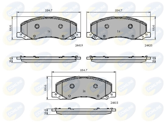 Front COMLINE CBP32003 Brake Pad Set, disc brake for CHRYSLER,OPEL,SAAB,VAUXHALL