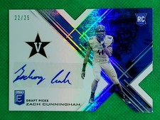 Zach Cunningham 2017 Panini Elite Card #128 Rookie Autograph SN 22/25 Commodores