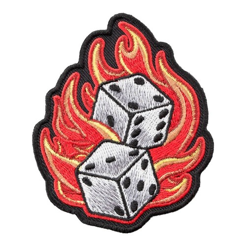 Rolling Dice Flames Craps Patch, Casino 