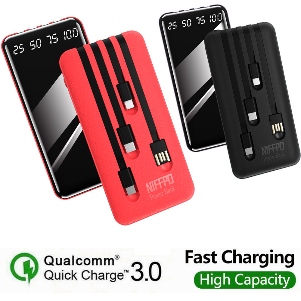 900000mAh 4USB Power Bank External Battery Backup Charger Fast Charging Portable