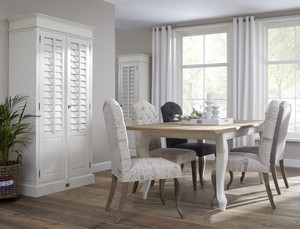 Table Cottage De Salle A Manger En Teck Et Blanc Tafel Cottage In