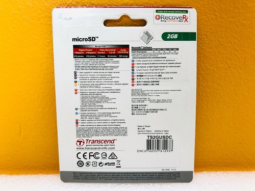 Transcend TS2GUSDC (Lot of 3) 2GB MIcro SD Cards. New! - Picture 3 of 3