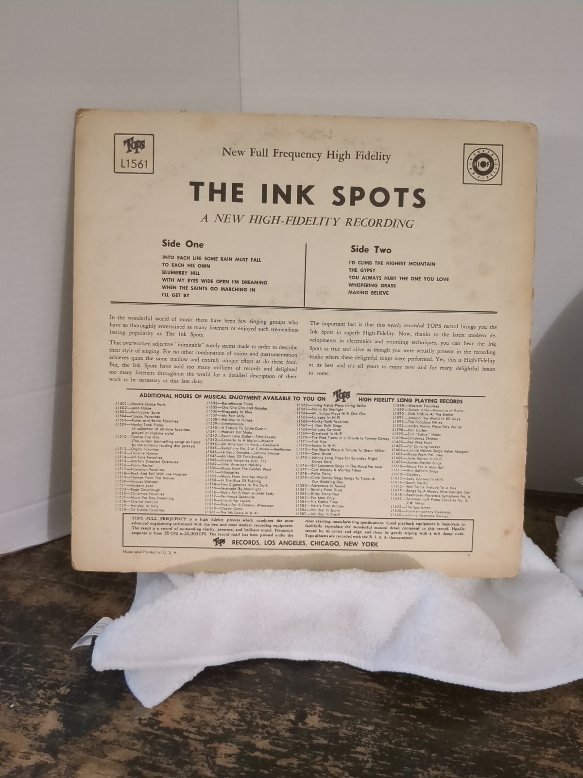 The Ink Spots "SelfTitled" TOPS LP L1561 eBay
