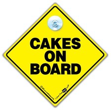 CAKES ON BOARD Sign, Cake Sign, Baby on Board Sign For Cake, Cake in Transit