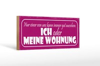 Holzschild Spruch 27X10Cm Ich Oder Meine Wohnung Gut Holz Schild Wooden Sign