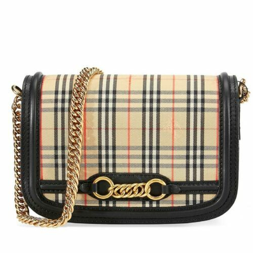 $1190 Burberry House Check Canvas Small Chain Link Shoulder $1190 Burberry House Check Canvas Small Chain Link Shoulder