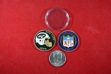 NFL Football Team Coin: New York JETS w/ Hard Case Poker Card Protector