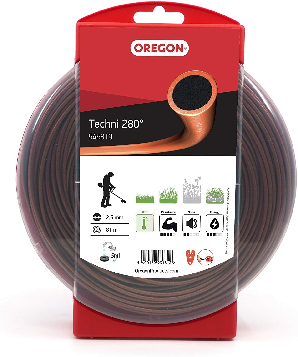 Oregon Heat Resistant 2.5mm Strimmer Line Heavy Duty, 2.5mm x 81m | Trimmer Line Tackles Thick Grass, Weeds, Tough Vegetation & Brambles, Professional Strimmer Wire, Fits Most Standard Models - Image 2