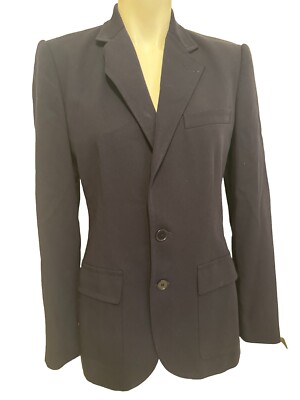 VTG  Ralph Lauren Blazer Jacket Blue Label Single Brest Wool Womens 6 Navy USA