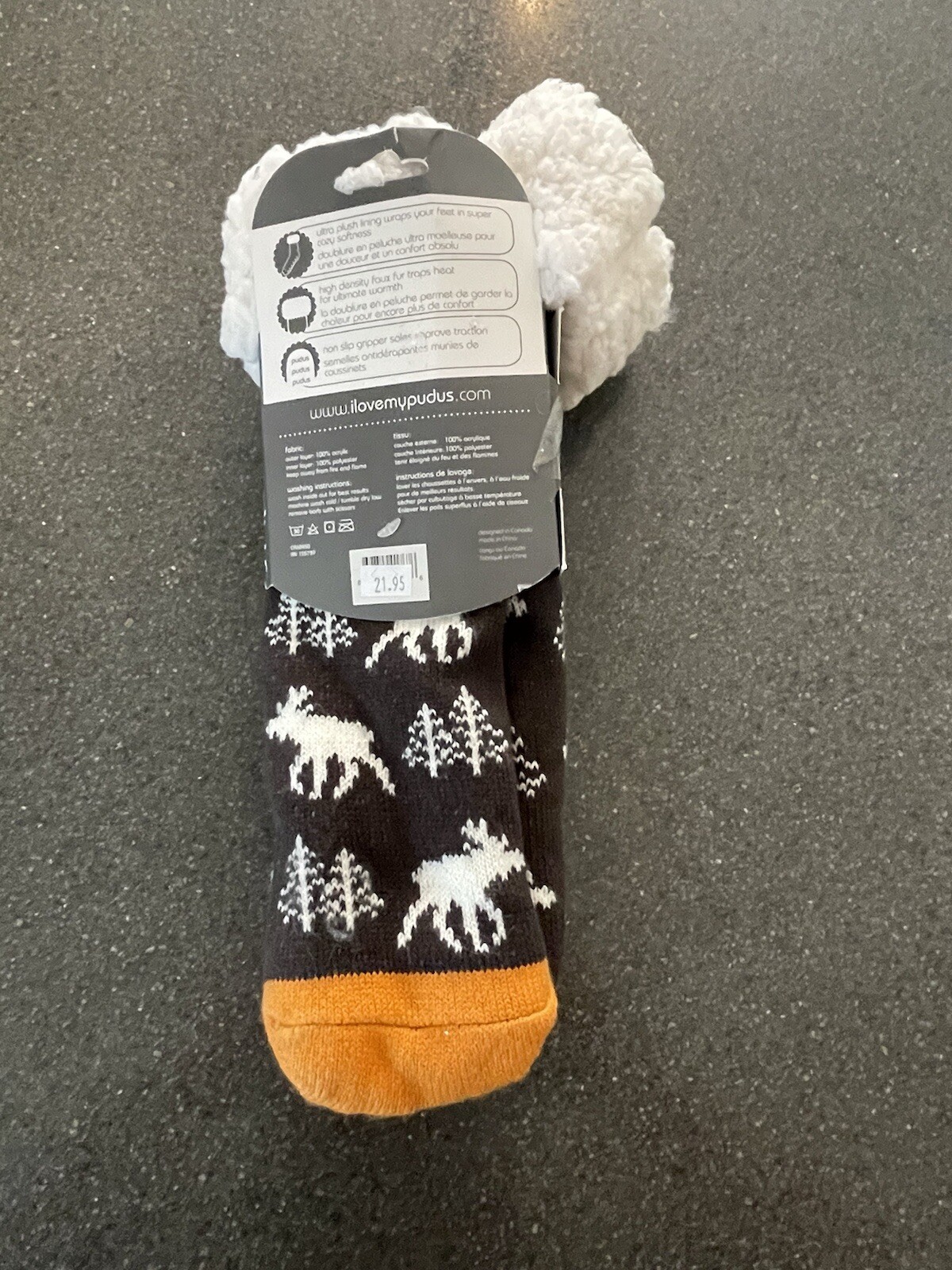 SAOLA Calze Pantofole Pudus Albero Caldo Cervo Tema Ourdoor Impugnatura Antiscivola Suola Vegana