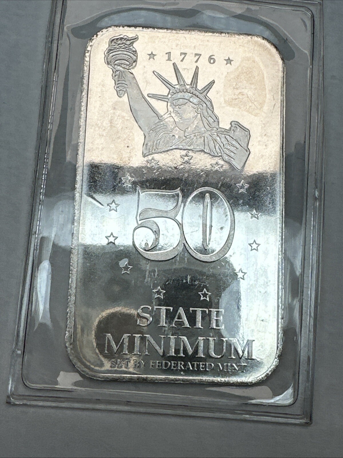 50 State Minimum 1/2 oz 0.999 Fine Silver Bar Unc Sealed Low Serial #001776
