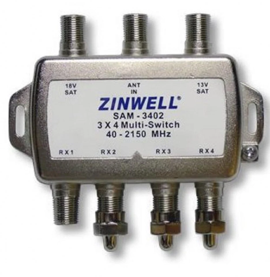 3X4 ZINWELL SAM-3402 SW34 MULTI-SWITCH For: LNB  DIRECTV 2X4 BELL DISH SATELLITE - Image 2 of 4
