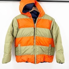 Hanna Andersson K Reversible Down Jacket Boys Size 140 10 Down Feathers Puffer