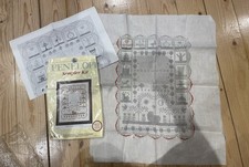 Penelope Birth Celebration Sampler Backing Fabric And Instructions. Started.