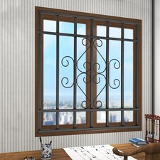 24"x 24" Security Window Bar Guard Iron BLACK Classic Scroll Security Grill Home