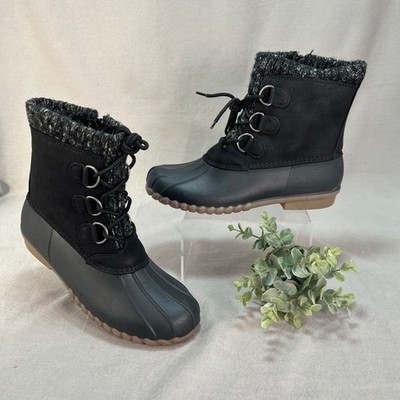 Waterproof Black Duck Boots Winter Snow Warm Cozy Outdoor Chore Utility Womens 6