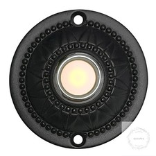 Wired Iron Classic LED Lighted Doorbell Push Button Switch 2.3" For Chime (Black