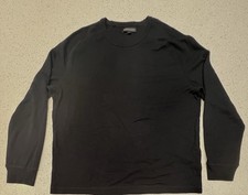 Banana Republic Shirt Mens XL Black Solid Waffle Knit Crewneck Sweater Pre-own