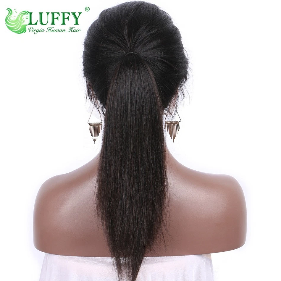 Pre Plucked Indian Human Hair Wig Light Yaki 13*6 Lace Front Wigs With Baby Hair - Image 4 of 4