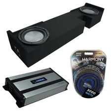 00-03 Ford F-150 Ext Super Cab Truck Harmony A102 Dual 10" Sub Box & HA-A800.1