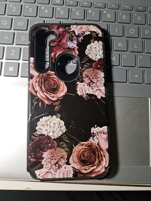Moto G Stylus Protective Phone Case Dark Floral Shock Proof Dual Layer #4850Chl