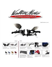 PES110 VALTER MOTO COMMANDES RECULÉES T2.5 NOIRES SUZUKI SV 650 ABS 2016 2022