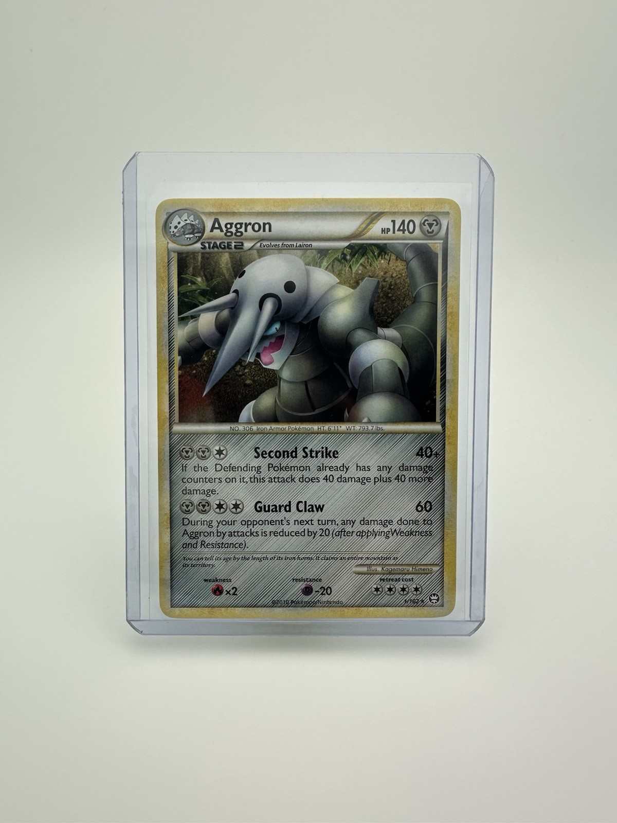 Pokémon TCG • Aggron • HGSS Triumphant 1/102 • NM Holo
