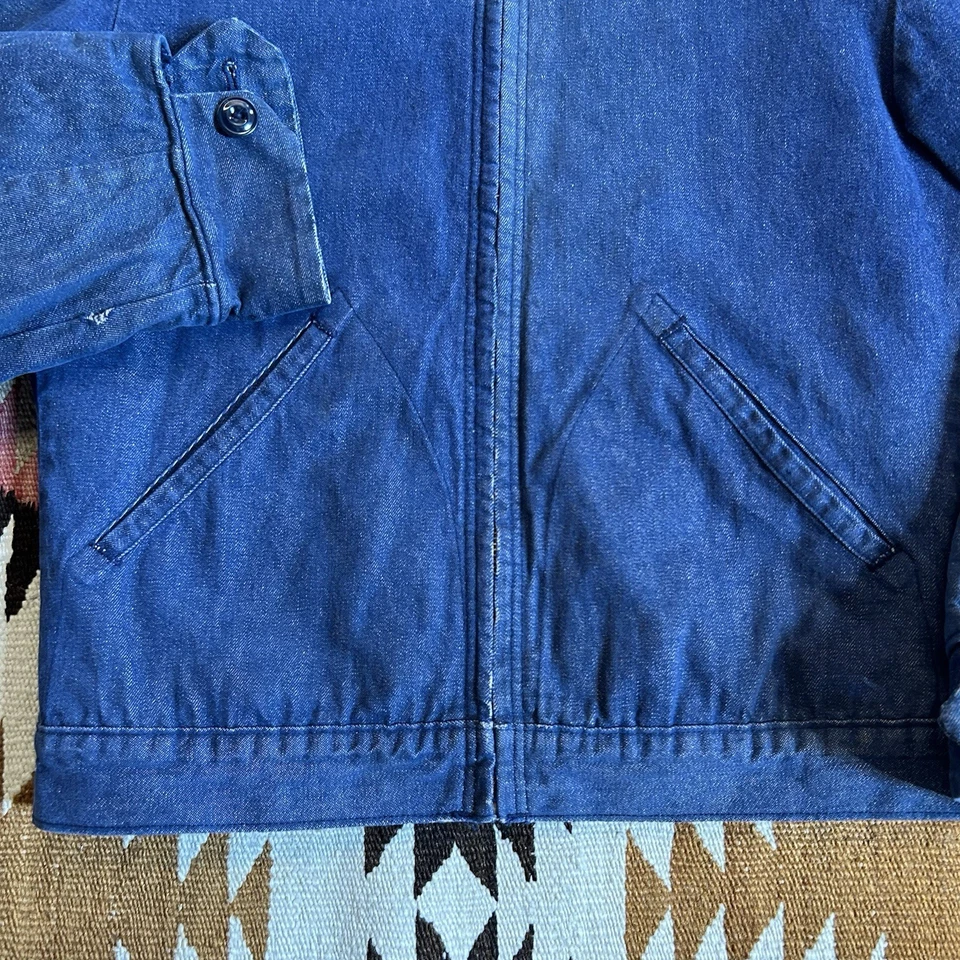 Vintage 1960s Wrangler Blanket Lined Cropped Fit Denim Work Jacket Sz 34 - Image 3 of 4