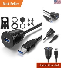 USB 3.0 Male to USB 3.0 Female AUX Flush Mount Car Mount Extension Cable for ...
