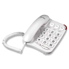 S016 Big Button Corded Telephone with Speaker, Desk Only Off-White