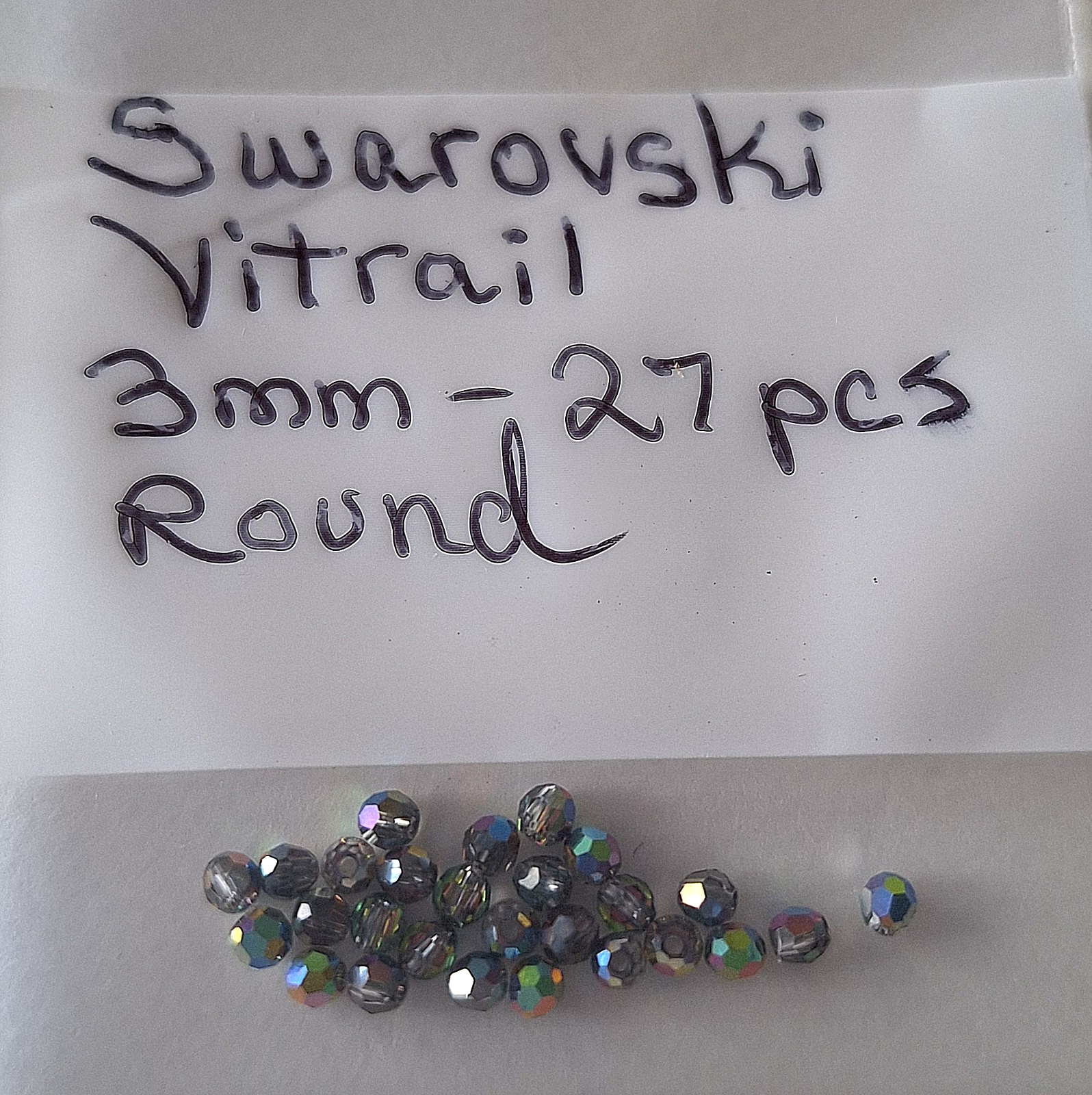 Swarovski VITRAIL Crystals~27 Pieces~in 3mm~Gray/Blue/Green/Gold Iridescent~NEW!