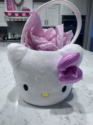 RARE Vintage Sanrio Hello Kitty Plush Easter Candy Basket w/ Plastic Eggs NWT