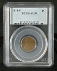 1914 S AU50 PCGS Lincoln Wheat Cent