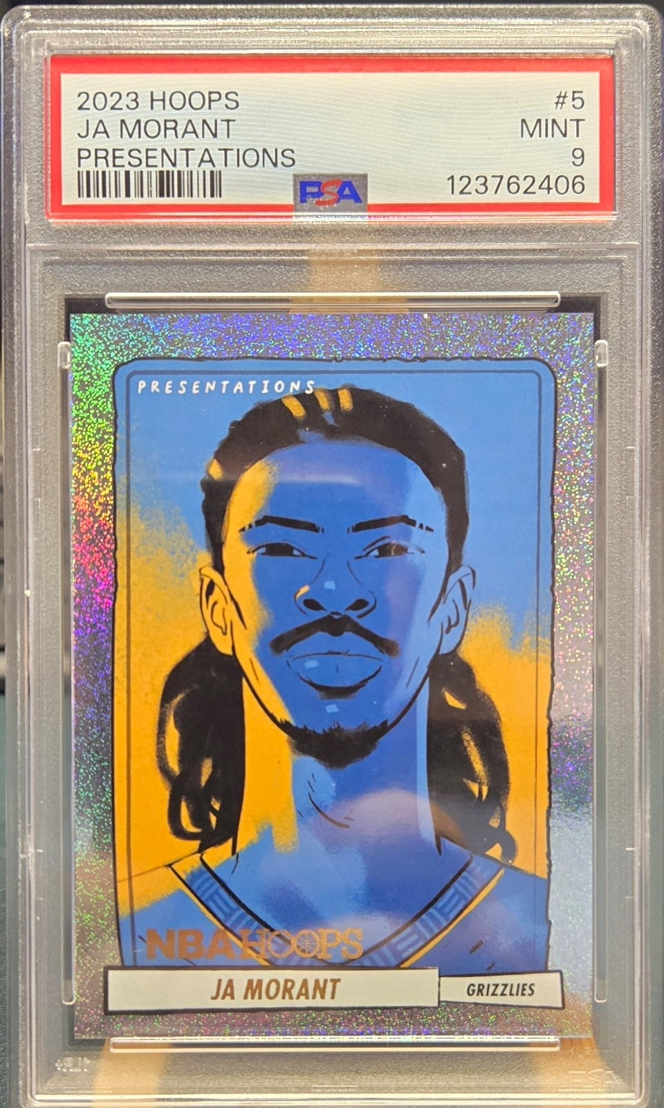 Panini 2023-24 NBA Hoops Presentations Insert Ja Morant #5 PSA 9