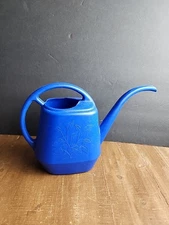 GARDEN SCENE Vintage Watering Can Classic Blue  Plastic Monstera Plant 56 oz