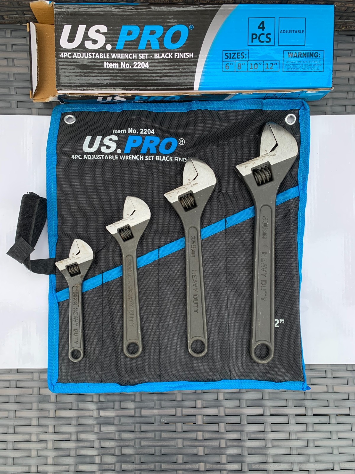 B&Q - 4Pc Adjustable Wrench / Shifting Spanner Set 6" 8" 10" 12"2204 - Image 7