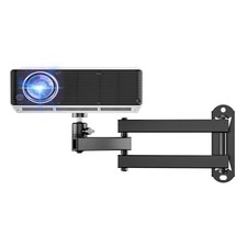 WALI Mini Foldable Projector Wall Mount with 360 Rotating Mini, Black