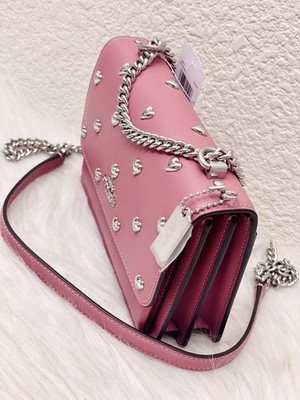 NWT Coach Mini Klare Crossbody Bag With Heart Rivets CDB10 Silver