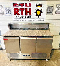 Adexa ~ Marble Triple 3 Solid Door Saladette Pizza Prep Counter Fridge ~ £450+V