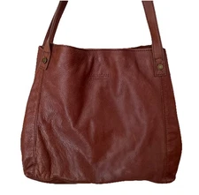 American Leather Co. Liberty Shopper In Cognac Brown Shoulder Bag Purse Boho