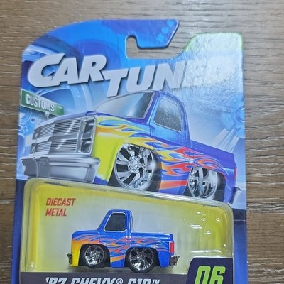 MGA Cartuned Customs Series 1 '87 Chevy C-10 1:64 Diecast Metal Pickup Blue