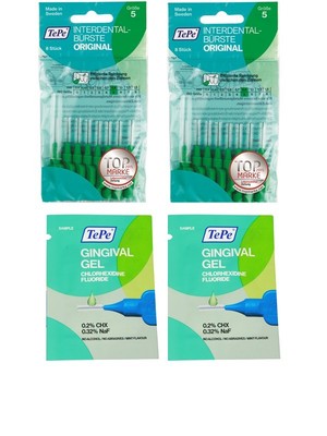 2x TePe Original grün Interdentalbürsten - 0,8mm  grün + 2x 2ml Gingivalgel