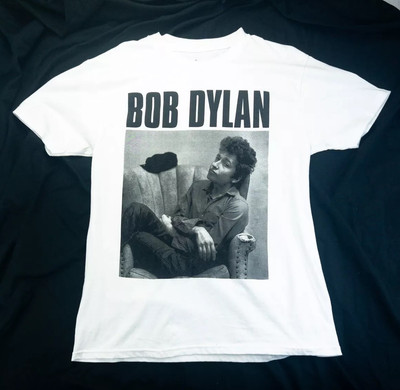 Bob Dylan T Shirt White Adult MM Young Bob Dylan  New No Tags  Old Shirt