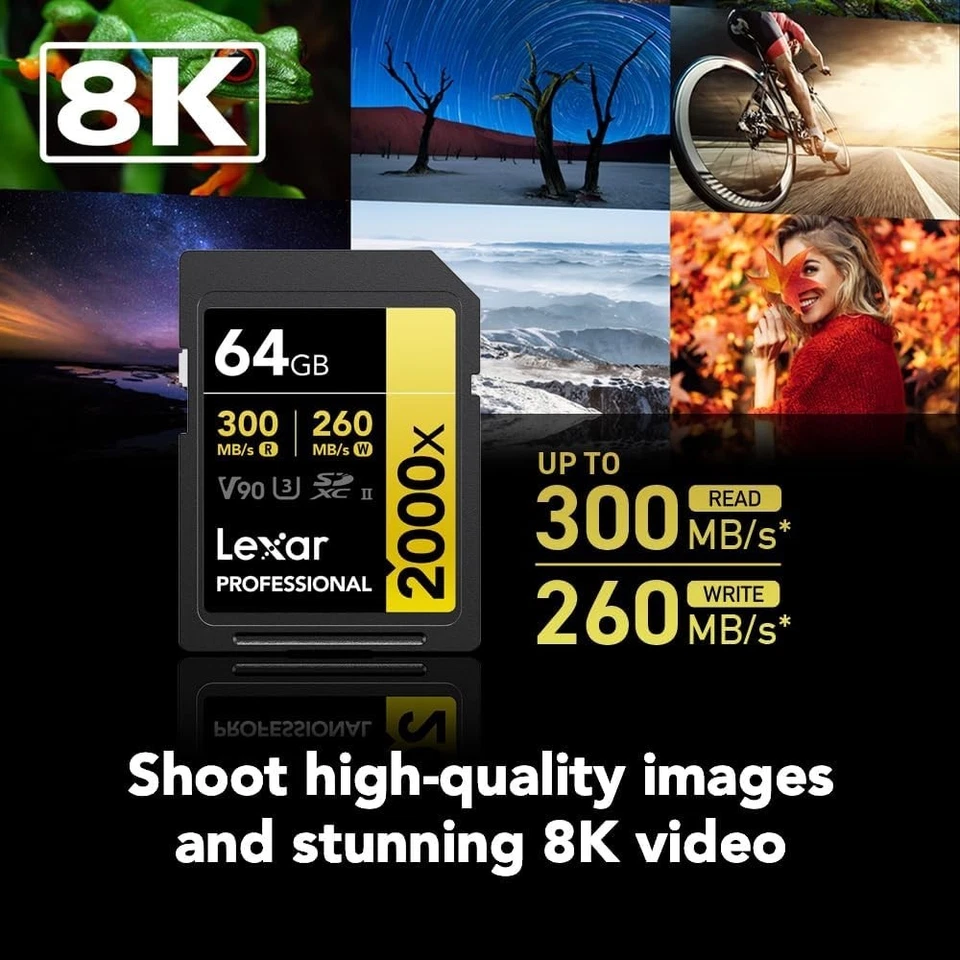 Professional 64GB SDXC Card with 300MB/s Speed for 8K Video & Photography - Image 4 of 4