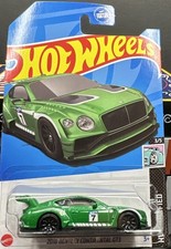 Hot Wheels 2018 Bentley Continental GT3 Green HW Modified HKH84 23 Mint On Card
