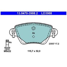 Satz Bremsbeläge Bremsklötze hinten für Renault Kangoo KC0/1 FC0/1 | 24533215