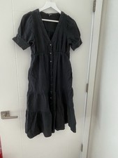 Size 2 Madewell gauze black midi dress