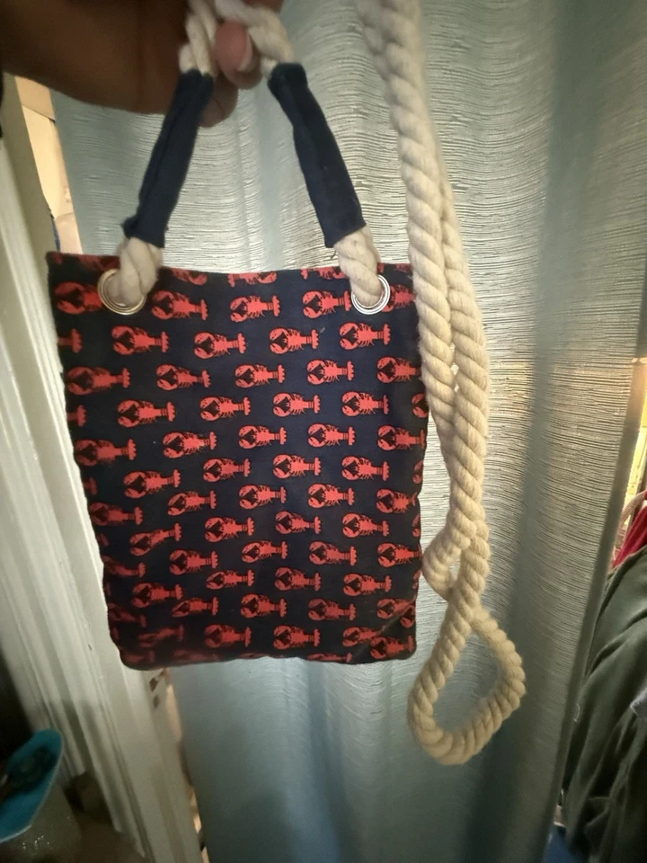 Maine Lobster Print Zippered Cross Body Bag Purse - Image 3 of 4